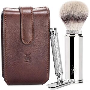 Mühle Travel Kit - DE Safety Razor, Synthetic Brush, Leather Case Mühle Travel Kit - DE Safety Razor, Synthetic Brush, Leather Case