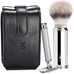 Mühle Rejsesæt - DE-Skraber, Silvertip Fibre Børste, Leather Case - Shaving Kit Mühle Rejsesæt - DE-Skraber, Silvertip Fibre Børste, Leather Case - Shaving Kit