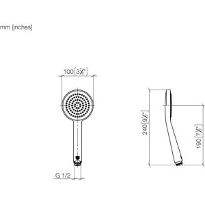 DORNBRACHT Handdouche - Anti-kalksysteem - 100mm Kop - Max 15 l/min DORNBRACHT Handdouche - Anti-kalksysteem - 100mm Kop - Max 15 l/min