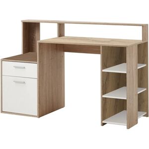 Bureau Compact FMD - Eiche / Weiss - 138,5 cm - Publicité Bureau Compact FMD - Eiche / Weiss - 138,5 cm - Publicité