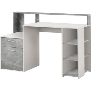 Bureau FMD Bolton Blanc / Béton Compact - Bureau - Publicité Bureau FMD Bolton Blanc / Béton Compact - Bureau - Publicité