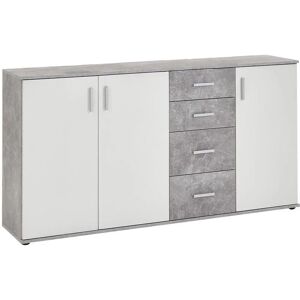 FMD Albi Weiße Sideboard - 3 Türen, 4 Schubladen - 160cm FMD Albi Weiße Sideboard - 3 Türen, 4 Schubladen - 160cm