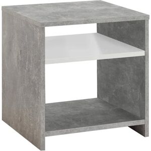 vidaXL FMD Couchtisch mit Ablage Beton Grau und Weiß - Beistelltisch vidaXL FMD Couchtisch mit Ablage Beton Grau und Weiß - Beistelltisch