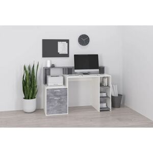 FMD Bolton Weiß Betonoptik Schreibtisch - Büromöbel FMD Bolton Weiß Betonoptik Schreibtisch - Büromöbel