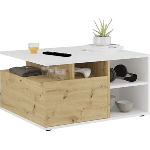 FMD Twin Couchtisch - Rechteckig, Weiß Perl, Artisan Eiche FMD Twin Couchtisch - Rechteckig, Weiß Perl, Artisan Eiche