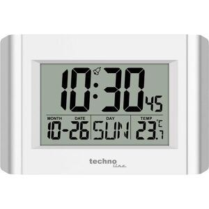 Technoline WS 8002 Wall Clock - Digital, Silver/White - 215x150x28mm Technoline WS 8002 Wall Clock - Digital, Silver/White - 215x150x28mm