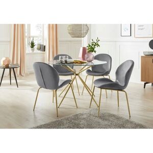 INOSIGN Silvi Gold Runder Glastisch - Esstisch INOSIGN Silvi Gold Runder Glastisch - Esstisch