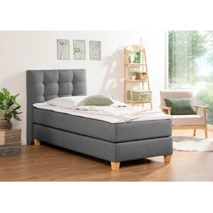 HOME AFFAIRE Moulay - Graues Boxspringbett mit Topper - Komplettbett HOME AFFAIRE Moulay - Graues Boxspringbett mit Topper - Komplettbett