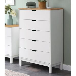 Home Affaire Post Sideboard - 5 Schubladen, Natur/Weiß, Kiefernholz Home Affaire Post Sideboard - 5 Schubladen, Natur/Weiß, Kiefernholz