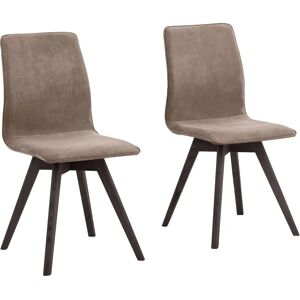 Andas Rania 2 Stück Wenge Grau Esszimmerstühle - Stühle Andas Rania 2 Stück Wenge Grau Esszimmerstühle - Stühle