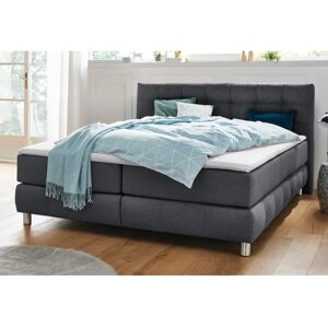 Andas Salo Boxspringbett - Grau/Polyester, 200x200cm - H3 Andas Salo Boxspringbett - Grau/Polyester, 200x200cm - H3