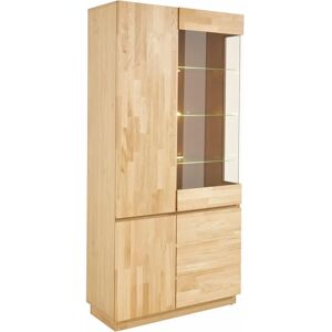 HOME AFFAIRE Braune Eiche Teilmassiv Vitrine - Schrank HOME AFFAIRE Braune Eiche Teilmassiv Vitrine - Schrank
