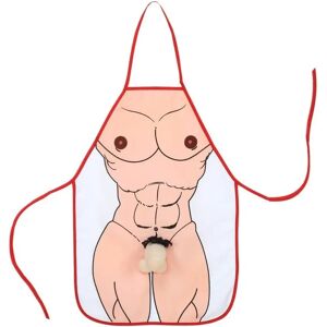 Out of the Blue Beige Humorous Kitchen Apron - Male Body with Plush Penis Out of the Blue Beige Humorous Kitchen Apron - Male Body with Plush Penis