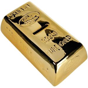 BIGBUY HOME Cochon à économiser en céramique en forme de lingot d'or - Avec serrure BIGBUY HOME Cochon à économiser en céramique en forme de lingot d'or - Avec serrure