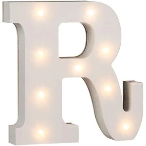 Lettera in legno 'R' di Out of the Blue con 9 LED - Decorazione interna Lettera in legno 'R' di Out of the Blue con 9 LED - Decorazione interna