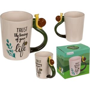 Tú Confía en tu Vida Taza de Cerámica con Caracol 3D Tú Confía en tu Vida Taza de Cerámica con Caracol 3D