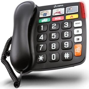Olympia 4500 Black & White Analog Phone - Easy Use Large Buttons Olympia 4500 Black & White Analog Phone - Easy Use Large Buttons