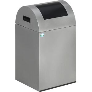 VAR Poubelle argentée 43L avec couvercle automatique - Poubelle VAR Poubelle argentée 43L avec couvercle automatique - Poubelle