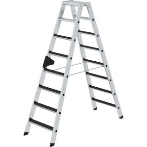 Échelle pliante CLIP-STEP, 2x8 marches, aluminium, accessible des deux côtés - Échelle pliante - Publicité Échelle pliante CLIP-STEP, 2x8 marches, aluminium, accessible des deux côtés - Échelle pliante - Publicité