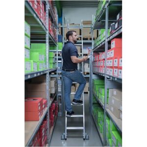 Munk Günzburger Steigtechnik - Échelle de rayonnage mobile, 10 marches, hauteur 2440mm - Publicité Munk Günzburger Steigtechnik - Échelle de rayonnage mobile, 10 marches, hauteur 2440mm - Publicité