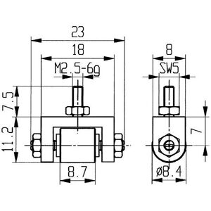 Käfer Modèle Ø 8,4mm Insert de Mesure en Acier - Type de Mesure - Publicité Käfer Modèle Ø 8,4mm Insert de Mesure en Acier - Type de Mesure - Publicité