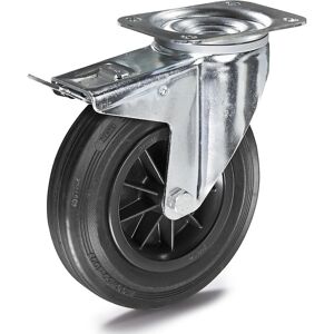 TENTE Koło - 160 x 40 mm Wytrzymałe z gumy pełnej z podwójnym hamulcem TENTE Koło - 160 x 40 mm Wytrzymałe z gumy pełnej z podwójnym hamulcem