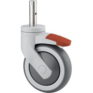 Rueda de plástico con doble freno - 125x32 mm para maniobra Rueda de plástico con doble freno - 125x32 mm para maniobra