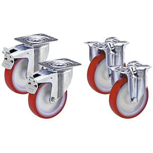 Set di Ruote in Poliuretano - 125 x 32 mm - Pesante Set di Ruote in Poliuretano - 125 x 32 mm - Pesante