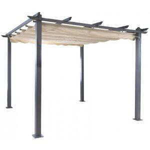 Dema - Pergola aluminium retractable - Beige - 3x3 m - Pergola - Publicité Dema - Pergola aluminium retractable - Beige - 3x3 m - Pergola - Publicité
