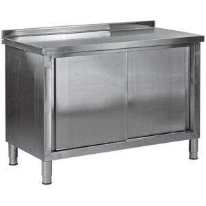 Dema - Table de travail inox - 2 portes coulissantes - Publicité Dema - Table de travail inox - 2 portes coulissantes - Publicité