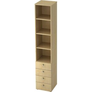 Eurokraft pro Kleiderschrank - 3 Regale, 4 Schubladen, Ahorn - Kleiderschrank Eurokraft pro Kleiderschrank - 3 Regale, 4 Schubladen, Ahorn - Kleiderschrank