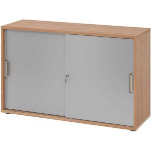 Armoire de rangement à portes coulissantes gain d'espace - Noyer/Argent - Armoire - Publicité Armoire de rangement à portes coulissantes gain d'espace - Noyer/Argent - Armoire - Publicité