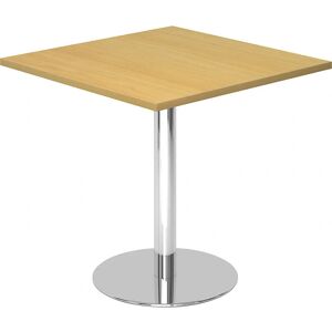 Kaiserkraft Konferenztisch - Höhenverstellbar, Holzdekor, Chromrahmen - 800x800mm Kaiserkraft Konferenztisch - Höhenverstellbar, Holzdekor, Chromrahmen - 800x800mm