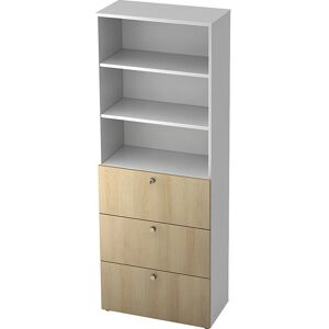 Eurokraft pro ANNY - Armoire combinée, 2 étagères, 3 tiroirs pour archives suspendues - Armoire Eurokraft pro ANNY - Armoire combinée, 2 étagères, 3 tiroirs pour archives suspendues - Armoire