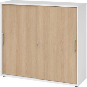 hjh OFFICE PRO BETA 1753S - Blanc/Eiche Armoire coulissante - Solution de rangement - Publicité hjh OFFICE PRO BETA 1753S - Blanc/Eiche Armoire coulissante - Solution de rangement - Publicité
