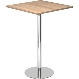 Kaiserkraft Stehtisch - Eiche-Dekor, chromrahmen, 800x800mm Kaiserkraft Stehtisch - Eiche-Dekor, chromrahmen, 800x800mm