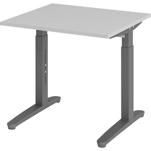 Eurokraft pro ANNY - Bureau réglable en hauteur, pied en C, 800/1200mm, Gris - Publicité Eurokraft pro ANNY - Bureau réglable en hauteur, pied en C, 800/1200mm, Gris - Publicité