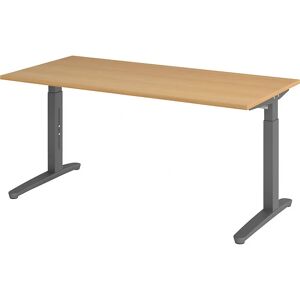 Eurokraft pro ANNY - Bureau réglable en hauteur avec cadre en C, 1600mm - Publicité Eurokraft pro ANNY - Bureau réglable en hauteur avec cadre en C, 1600mm - Publicité