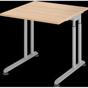 Bureau réglable Hammerbacher ZS08 - 80x80cm Chêne et Argent Bureau réglable Hammerbacher ZS08 - 80x80cm Chêne et Argent