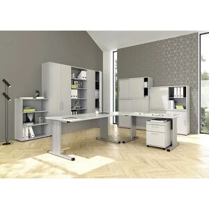 Kaiserkraft VERA-ZWO - Höhenverstellbarer Schreibtisch, Grau & Aluminiumrahmen Kaiserkraft VERA-ZWO - Höhenverstellbarer Schreibtisch, Grau & Aluminiumrahmen