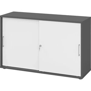 Kaiserkraft VERA-ZWO Schuifdeurkast - 1100x1200x400mm, Lichtgrijs/Wit Kaiserkraft VERA-ZWO Schuifdeurkast - 1100x1200x400mm, Lichtgrijs/Wit