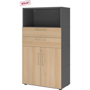 hjh OFFICE PRO FlexWall Aufbewahrungsschrank - Graphit/Eiche hjh OFFICE PRO FlexWall Aufbewahrungsschrank - Graphit/Eiche