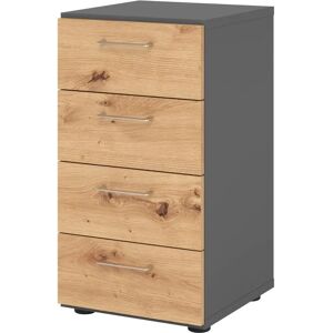 Armoire à 2 tiroirs BS Graphit/Asteiche - Étagère - Publicité Armoire à 2 tiroirs BS Graphit/Asteiche - Étagère - Publicité