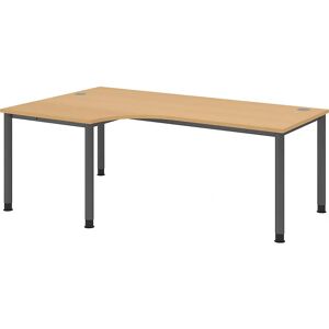 Mesa de escritório FSC Hammerbacher - Forma em L, Ajustável em altura Mesa de escritório FSC Hammerbacher - Forma em L, Ajustável em altura