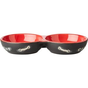 Nobby Cat Bowl - Ceramic Double Bowl, 22x11.5x3.5cm - Cat Nobby Cat Bowl - Ceramic Double Bowl, 22x11.5x3.5cm - Cat