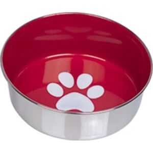 Nobby Heavy Paw Dog Pet Feeding Bowl - Stainless Steel, 13.5 cm, Red/Silver Nobby Heavy Paw Dog Pet Feeding Bowl - Stainless Steel, 13.5 cm, Red/Silver