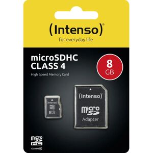 Intenso 8 GB Hukommelseskort - Klasse 4 med adapter Intenso 8 GB Hukommelseskort - Klasse 4 med adapter
