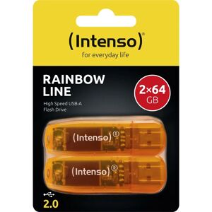 Intenso Rainbow Line 64GB Orange USB Flash Drive - USB Type-A Intenso Rainbow Line 64GB Orange USB Flash Drive - USB Type-A