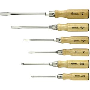 CONNEX Screwdriver Set - Chrome-Vanadium Steel, Wooden Handles - 6 pcs. CONNEX Screwdriver Set - Chrome-Vanadium Steel, Wooden Handles - 6 pcs.