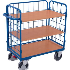 Variofit Dreiwandwagen - Gitter 3 Etagen - Blau - Wagen Variofit Dreiwandwagen - Gitter 3 Etagen - Blau - Wagen